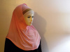pink triple band underscarf with hijab 2